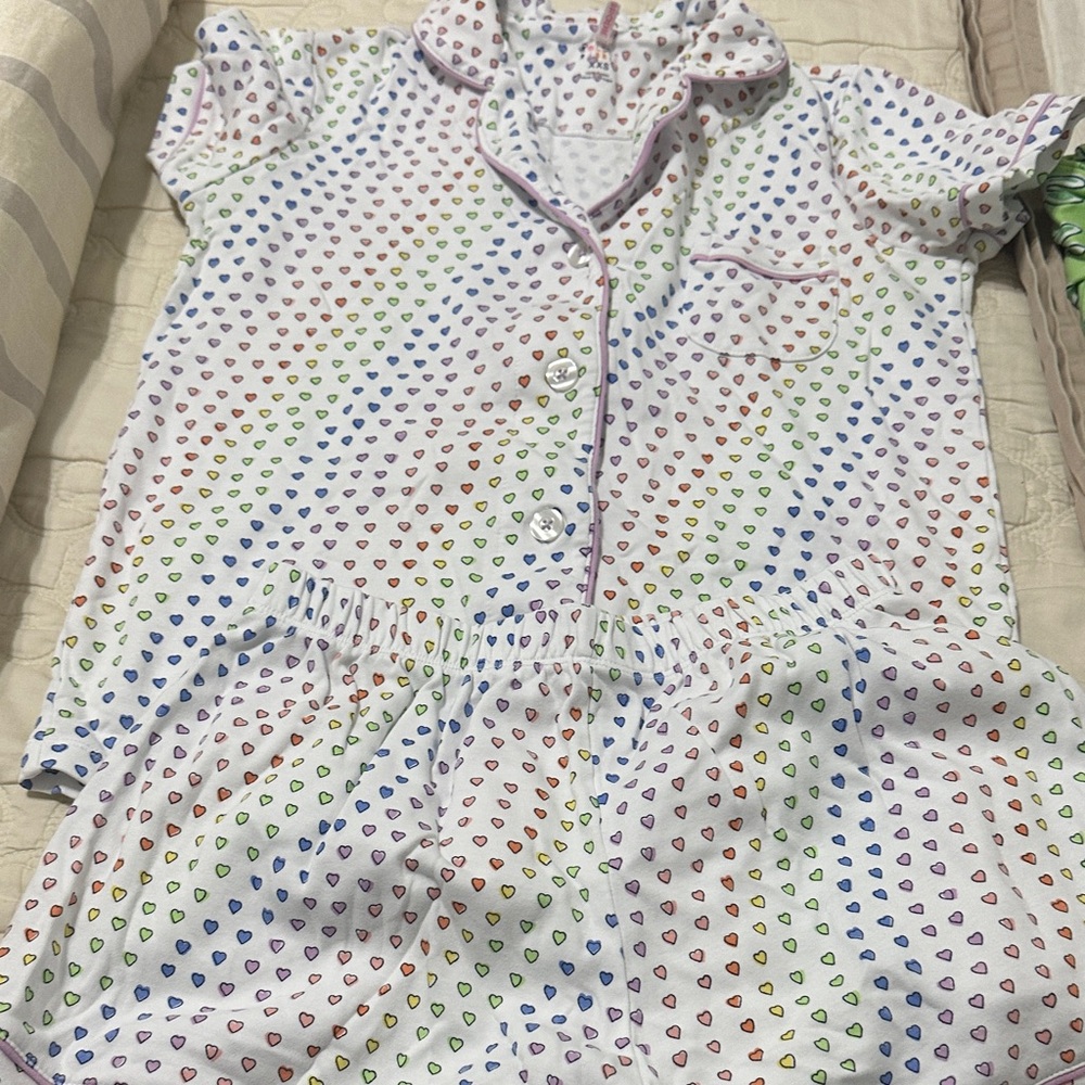 Roller Rabbit Multicolor Heart Print Kids Pajama Set